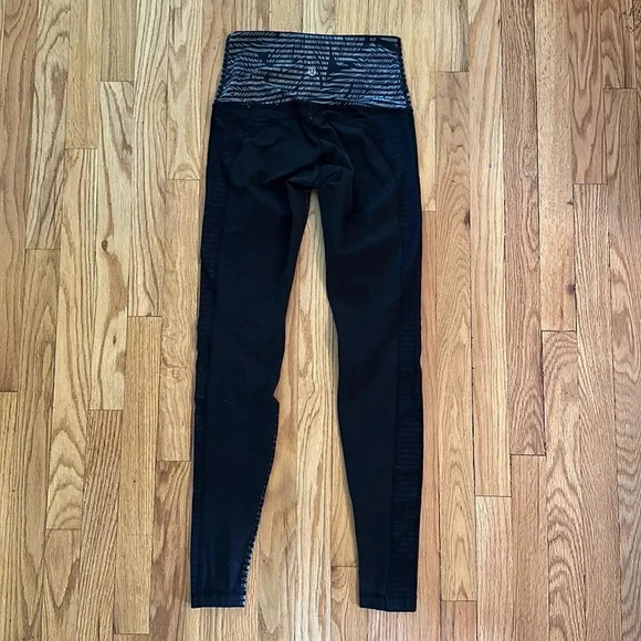 Lululemon sz 4 Wunder Under Black Gray Stripe Play Slate High waist full on luon - Picture 4 of 5